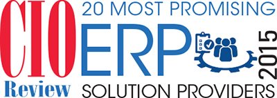 CIO Review, 20 most promising ERP solution providers, 2015 award banner