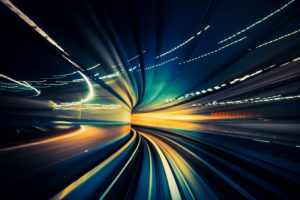 Colorful blurred lights image of high speed in tunnel
