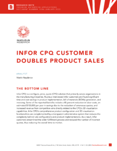 Infor CPQ Customer Doubles Product Sales